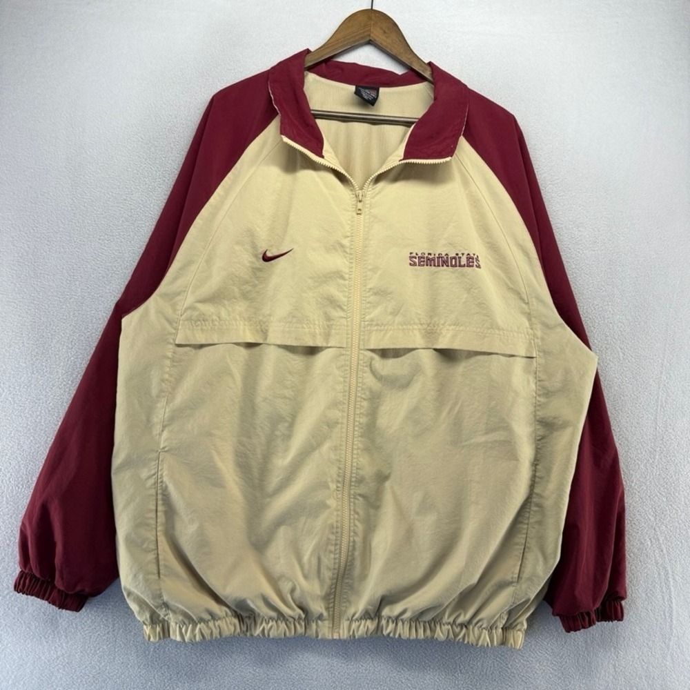 Vintage Florida State Windbreaker Jacket men's 2XL Gold Red Zip Bomber Nike 90s